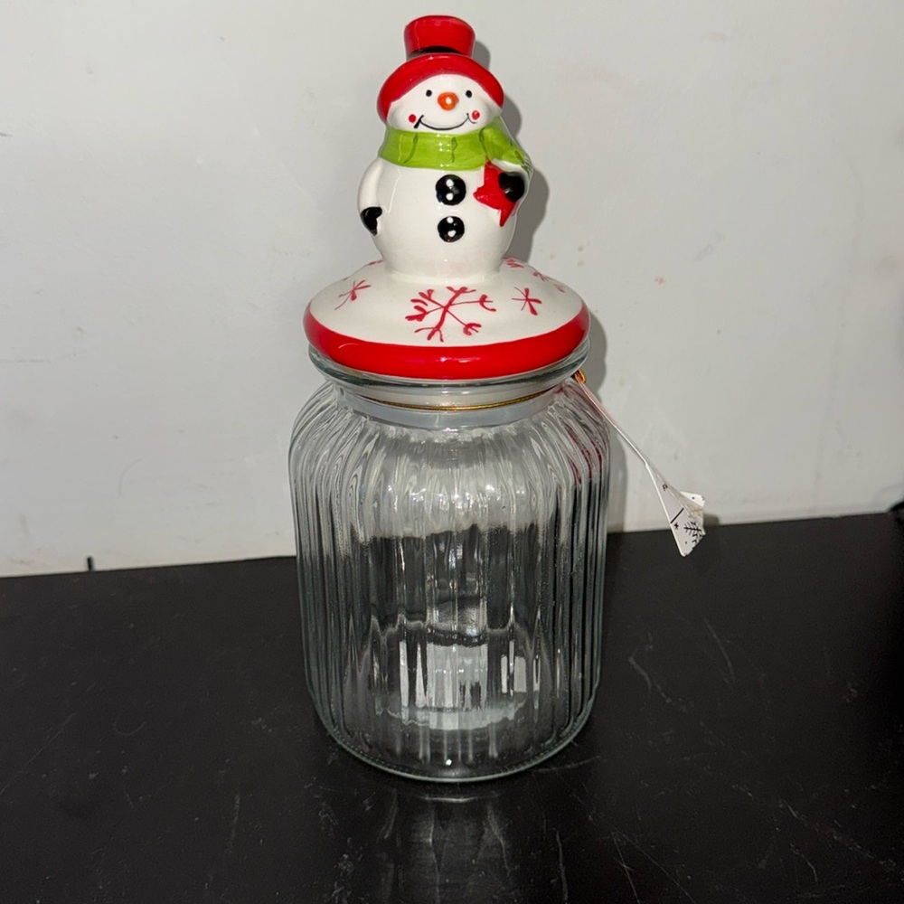 CHRISTMAS JAR WITH SNOWMAN ☃️ TOPPER